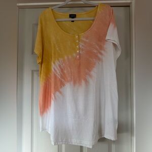 Women's Tie-Dye Button-Front Top